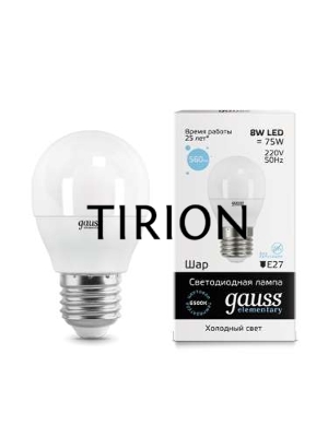 Лампа светодиодная LED Elementary Globe 8Вт E27 6500К Gauss 53238