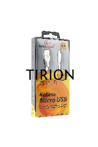 Кабель USB 2.0 Cablexpert CC-G-mUSB01W-3M, AM/microB, серия Gold, длина 3м, белый, блистер