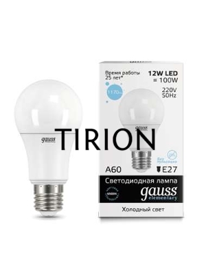 Лампа светодиодная LED Elementary A60 12Вт E27 6500К Gauss 23232