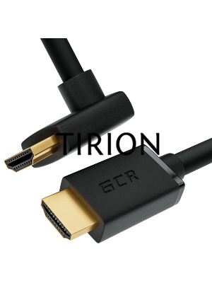 Кабель Greenconnect  1.0m HDMI 2.0, M/M верхний угол, черный, HDR 4:2:2, Ultra HD, 4K 60 fps 60Hz/5K*30Hz, 3D, AUDIO, 18.0 Гбит/с, 28/28 AWG