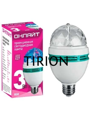 Лампа светодиодная ОНЛАЙТ 61120 OLL-DISCO-3-230-RGB-E27