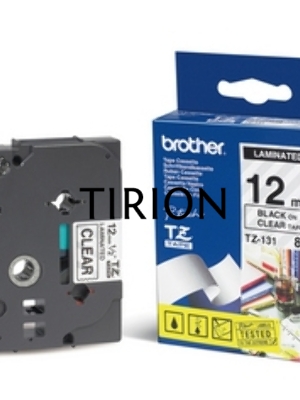 Картридж Brother TZ-E131 12 мм, 8 м, черный шрифт, прозрачный фон, для BROTHER P-Touch