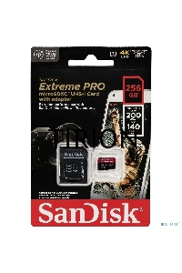 Карта памяти Sandisk Extreme Pro microSDXC 256GB + SD Adapter + Rescue Pro Deluxe 200MB/s