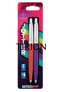 Набор ручек Parker Jotter Originals 80s Retrowave (2186314) Vermilion Red/Indigo Purple M син. черн. блистер ручка шариковая 2шт.