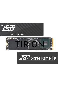 Накопитель SSD Patriot Viper VP4300, 1Tb, PCIe 4.0 x4, M.2 2280, NVMe, R/W 7400/5500, с радиатором