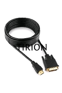 Кабель HDMI-DVI Cablexpert CC-HDMI-DVI-15, 19M/19M, single link, медь, позол.разъемы, экран, 4.5м, черный, пакет