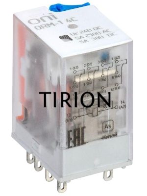 Реле интерфейсное ORM-1 4C 24В DC с LED и тест. кнопкой ONI ORM-1-4C-DC24V-L-B
