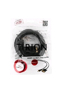 Кабель HDMI-DVI Cablexpert CC-HDMI-DVI-15, 19M/19M, single link, медь, позол.разъемы, экран, 4.5м, черный, пакет