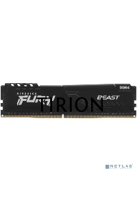 Оперативная память Kingston Fury Beast, DDR4, 16GB (1x16GB), 3600MHz, CL18, с радиатором, черный