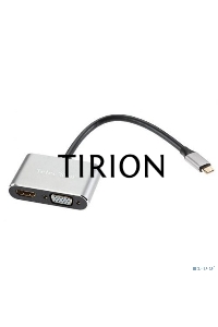 Кабель-концентратор USB3.1 TypeCm -->HDMI+USB3.0+PD+VGA Alum Grey 4K@30Hz, Telecom<TUC055>