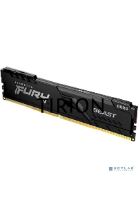 Оперативная память Kingston Fury Beast, DDR4, 16GB (1x16GB), 3600MHz, CL18, с радиатором, черный