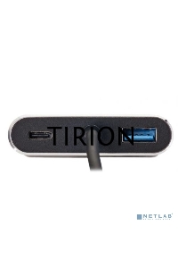 Кабель-концентратор USB3.1 TypeCm -->HDMI+USB3.0+PD+VGA Alum Grey 4K@30Hz, Telecom<TUC055>