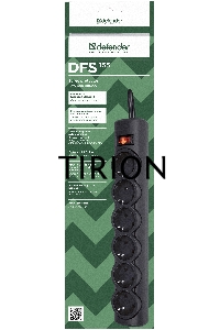 Сетевой фильтр Defender DFS 155 / 6 розеток / чёрный / 5.0 м