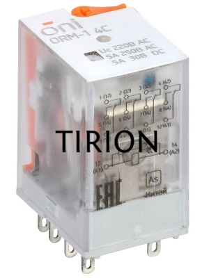 Реле интерфейсное ORM-1 4C 220В AC с LED и тест. кнопкой ONI ORM-1-4C-AC220V-L-B