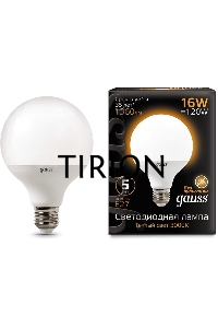 Светодиодная лампа GAUSS 105102116 LED G95 E27 16W 1360lm 3000K 1/32