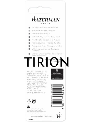 Стержень роллер Waterman (CW1964019) F 0.5мм черные чернила блистер