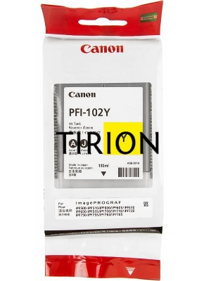 Картридж струйный Canon PFI-102Y (0898B001) желтый, 130 мл., для imagePROGRAF iPF605, iPF610., iPF650, iPF655, iPF710, iPF750, iPF755, LP17, iPF510