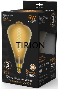 Лампа светодиодная Filament ST164 6W 890lm 2700К Е27 golden straight LED
