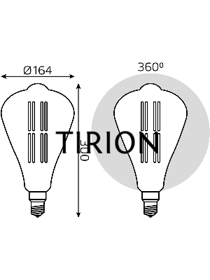 Лампа светодиодная Filament ST164 6W 890lm 2700К Е27 golden straight LED