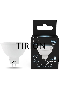 Лампа светодиодная Gauss 101505209 9Вт цок.:GU5.3 рефлек. 150B св.свеч.бел.нейт. MR16 (упак.:10шт)
