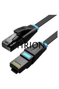 Патч-корд Vention прямой UTP cat.6, RJ45 - 8м. плоский Черный