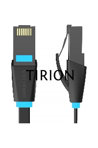 Патч-корд Vention прямой UTP cat.6, RJ45 - 8м. плоский Черный