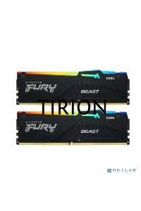 Оперативная память Kingston Fury Beast, DDR5, 32GB (2x16GB), 5200MHz, CL36, с радиаторами, RGB, черный