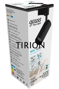 Светильник трековый цилиндр 16W 1680lm 4000K 180-220V IP20 65*206мм черный линза 36º LED