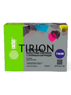 Картридж струйный Cactus CS-EPT46S8 (T46S8) черный пигментный (30 мл) для Epson SureColor SC-P700