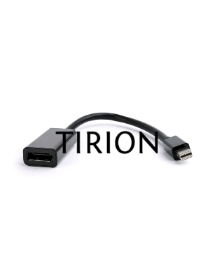 Переходник miniDisplayPort - DisplayPort, Cablexpert A-mDPM-DPF-001, 20M/20F, длина 16см, черный, пакет