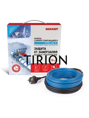 Греющий саморегулирующийся кабель на трубу 15MSR-PB 25M  (25м/375Вт) Rexant