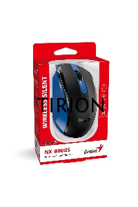 Мышь беспроводная Genius NX-8008S синий, 1200 dpi, радиоканал, USB, кнопки - 3