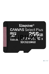 Флеш карта microSDHC 256GB microSDXC Class10 Kingston <SDCS2/256GBSP> UHS-I Canvas Select up to 100MB/s без адапт