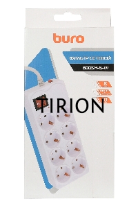 Сетевой фильтр Buro 800SH-5-W 5м (8 розеток) белый (коробка)