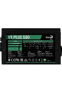 Блок питания Aerocool / Formula VX-600 PLUS, 600Вт 120мм, черный