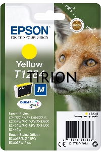 Картридж струйный EPSON T1284 (C13T12844012/C13T12844011) желтый для S22/SX125/SX425/BX305
