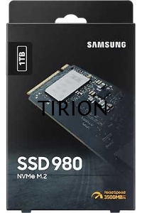 Накопитель SSD Samsung 980, 1000GB, PCIe 3.0 x4, M.2 2280, NVMe, R/W 3500/3000