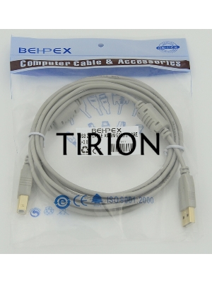 Кабель USB 2.0 PRO Am-Bm /Экран, покрытие Gold flash, 2x ферритовых фильтра 3м