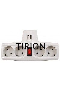 Разветвитель ZIS Pilot T USB, 4 розетки (евро с заземлением), 2*USB