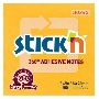 Блок самоклеящийся бумажный Stick`n 21551 76x76мм 100лист. 70г/м2 оранжевый клей по периметру