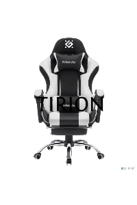 Кресло игровое Defender TIOS черный/белый, PU 64055
