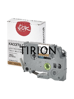 Кассета с лентой S'OK by Sakura Printing TZE831 для Brother,  черный на золотом, 12мм/8м , наклейка
