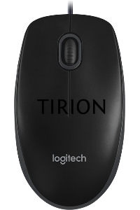 Мышь проводная Logitech B100 черный, 1000 dpi, USB, кнопки - 3