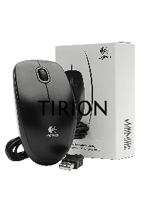 Мышь проводная Logitech B100 черный, 1000 dpi, USB, кнопки - 3