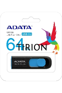 Флеш диск ADATA Flash Drive 64Gb UV128 AUV128-64G-RBE {USB3.0, BLACK/BLUE}