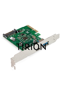 Контроллер ExeGate EXE-320-1A1C (PCI-E x4 v3.0, USB3.2 Gen2 1xType-A + 1xType-C ext., SuperSpeed+ скорость до 10 Гбит/с, разъем доп.питания, ASMedia Chipset ASM1142)