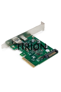 Контроллер ExeGate EXE-320-1A1C (PCI-E x4 v3.0, USB3.2 Gen2 1xType-A + 1xType-C ext., SuperSpeed+ скорость до 10 Гбит/с, разъем доп.питания, ASMedia Chipset ASM1142)