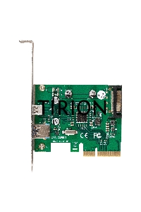 Контроллер ExeGate EXE-320-1A1C (PCI-E x4 v3.0, USB3.2 Gen2 1xType-A + 1xType-C ext., SuperSpeed+ скорость до 10 Гбит/с, разъем доп.питания, ASMedia Chipset ASM1142)
