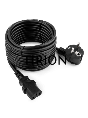 Кабель Gembird Power 250V 10A EUR, VDE Кабель питания сетевой, Евровилка, заземление, 5m (PC-186-VDE-5M)