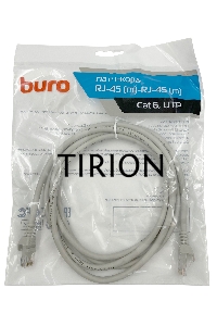 Патч-корд Buro Basic UTP 4 пары cat6 CCA molded 2м серый RJ-45 (m)-RJ-45 (m)